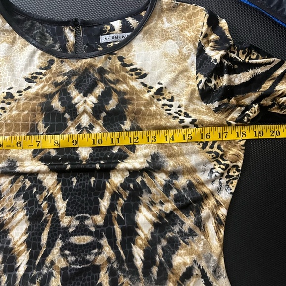 Women's Animal Print Flowy Mini Dress Sz M - Picture 9 of 10